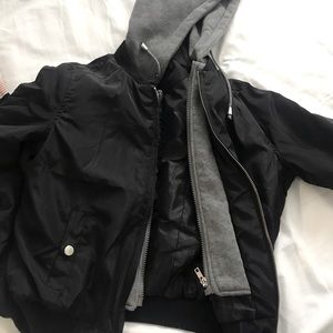 Bomber Jacket with Hood